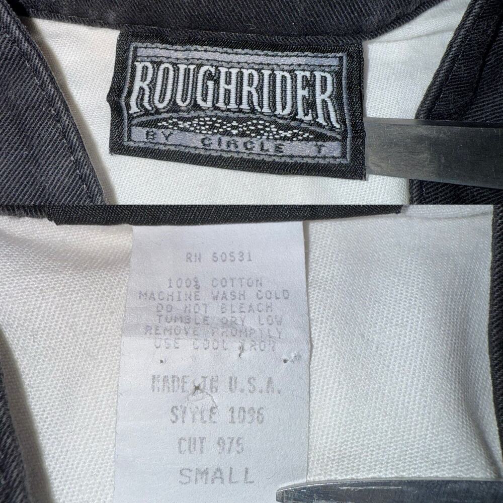 Vintage Cropped RoughRider Zip Front Sweetheart Cut Y2K Western Shirt Horses SM - Picture 8 of 8